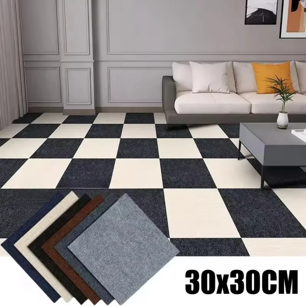 30X30cm Self Adhesive Carpet Floor Sticker Square Rugs Peel and Stick Mat Flooring for Dining Room Bedroom Home Decor ﻿5/20PCS