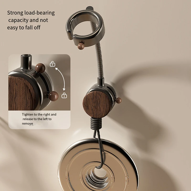 Rotatable Hair Dryer Holder Bathroom Non-Punching Wall-Mounted Wind Duct Storage Rack Adjustable Hair Dryer Storage Rack