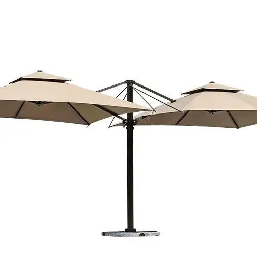 Two Head Roman Umbrella, Large Double-top Outdoor Garden Parasol, Weatherproof Patio Poolside Sun Shade Umbrella
