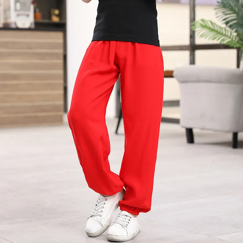 

2-10 Yrs Home Kids Clothes Spring Summer Mosquito Baby Boys Girls Sports Pants Children Solid Color Loose Cotton Pajama Trousers