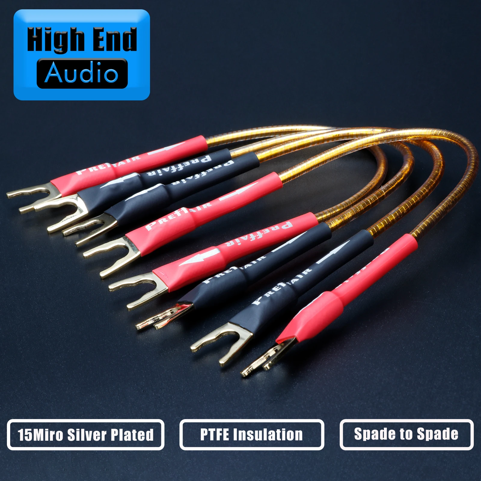 Preffair 4pcs HIFI Speaker Jumper Audio Cable OCC Bridge Cable Y to Y and banana to banana Plug speaker jumper cable