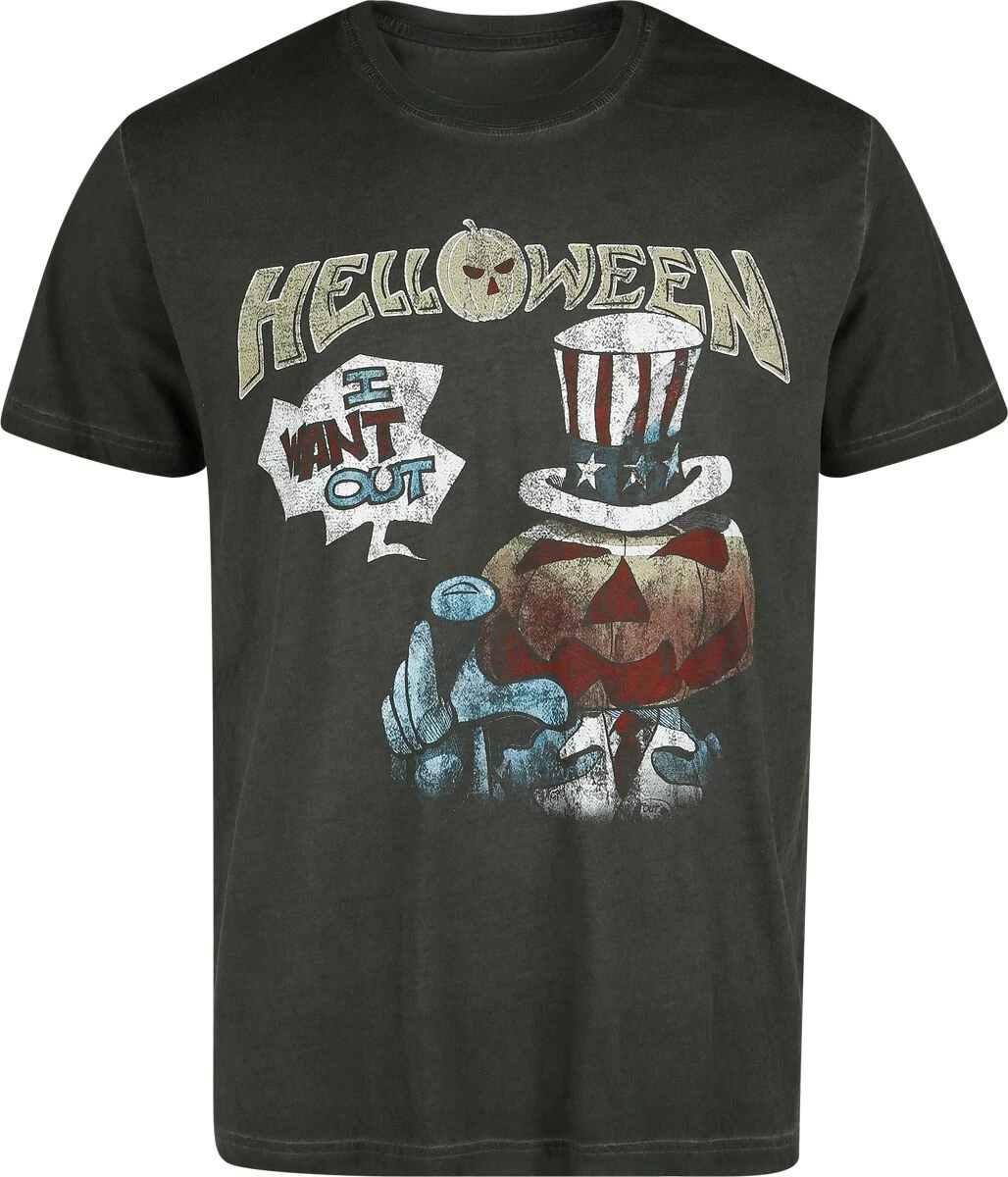 2026 I Want Out Helloween T-Shirt Men Women Vintage Metal Rock Band Graphic Tee 100% Cotton Summer Streetwear Top