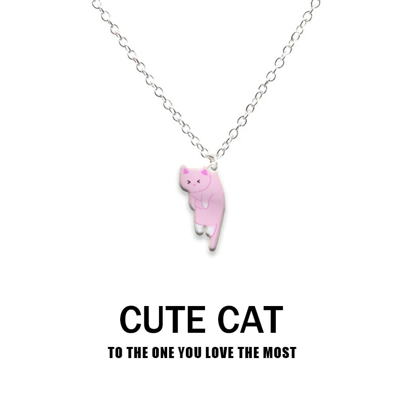 Neue Trendy Nette Katze Anhänger Halskette für Frauen Männer Exquisite Emaille Cartoon Kätzchen Halskette Partei Schmuck Zubehör Geschenke – Detail 13