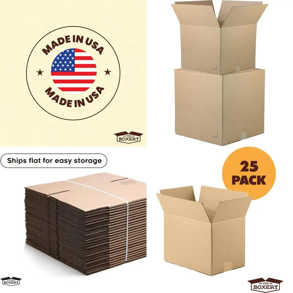 

26x20x6 Inches Brown Corrugated Cardboard Boxes, 25 Pack - Strong, Eco-Friendly, Recyclable, Made in USA for Shipping, Packing,