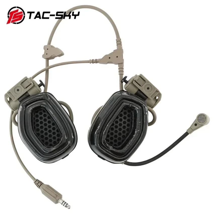 TAC-SKY Pickup & Noise Cancelling RAC Headset Tactical Helmet ARC Rail Mount Version Not Compatible with PELTO/ FCS PTT