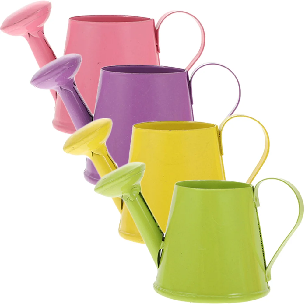 

4 Pcs Mini Watering Can Garden for Kids Planter Outdoor Flower Metal Kettle Small Tiny Toy Room