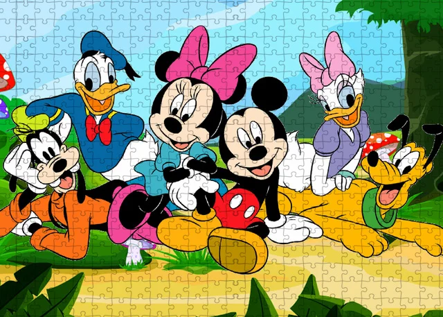 Rompecabezas de madera del Pato Donald, Mickey Mouse, dibujos animados de Disney, juego hecho a mano, regalo, 300/500/1000 piezas