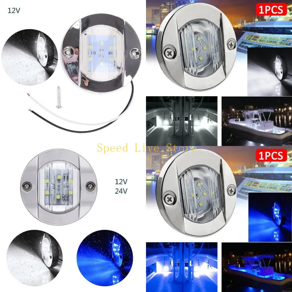 

547C Круглый светодиодный светильник диаметром 75 мм для морской яхты, 12/24 В, палубные светильники для каюты