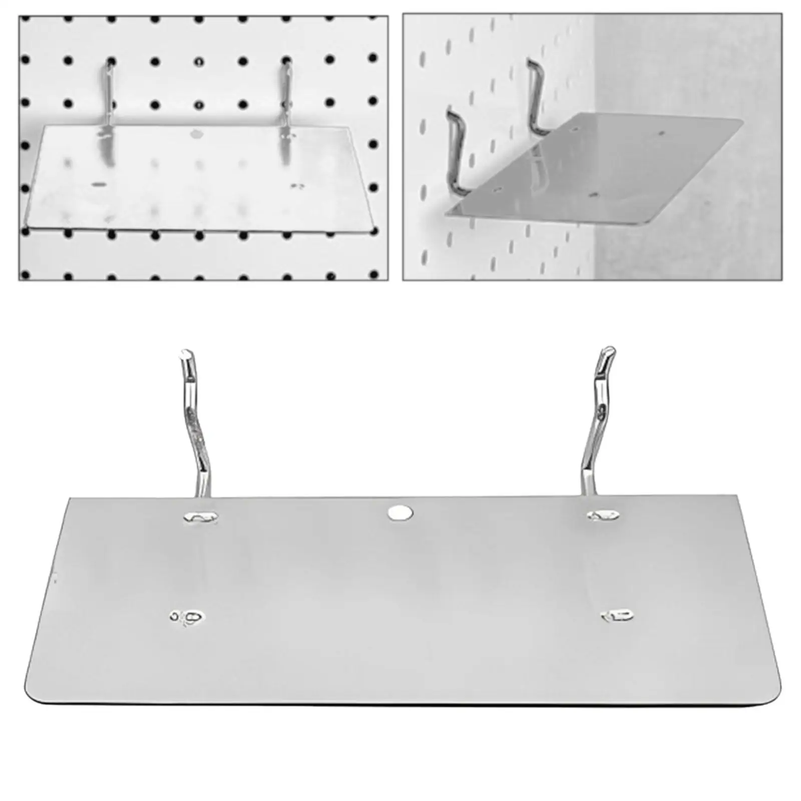 

Storage Rack with Pegboard Shelf Bracket for Home Organization in Kitchen and Bathroom
