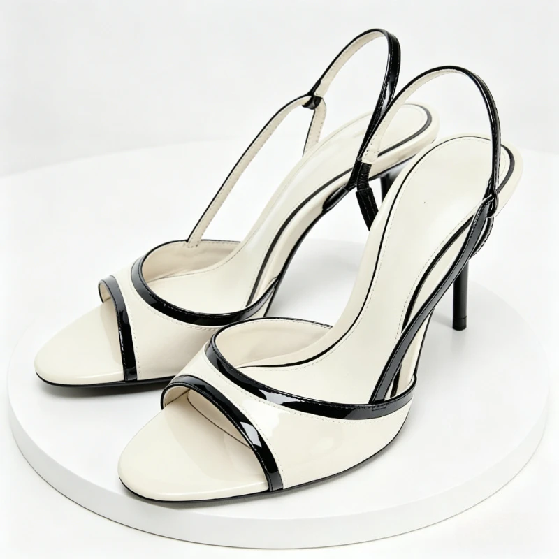 

Mixed Color Design Luxury heeled Sandal for Women Summer Sexy Open Toe Back Strap High Heels Concise Style Designer Female Pumps