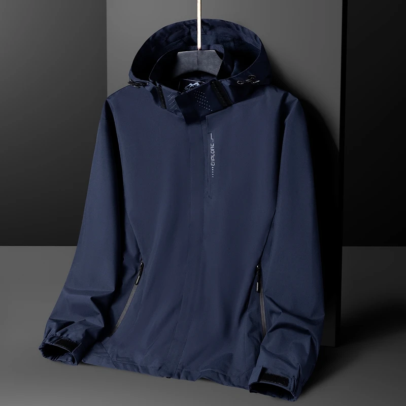 Veste d'alpinisme coupe-vent imperméable pour hommes et femmes, manteau chapeau amovible, poignées de mode, nouveau, printemps, 2024