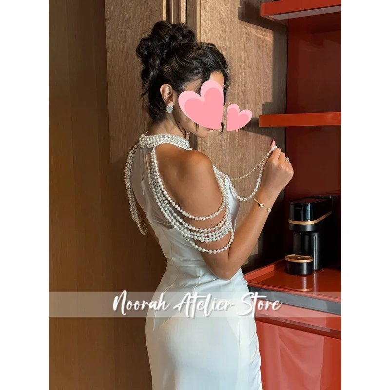 Vestido Oisslec elegante Vintage dulce marfil perlas sirena elegante personalizar ocasión Formal vestido de graduación vestidos de fiesta de noche