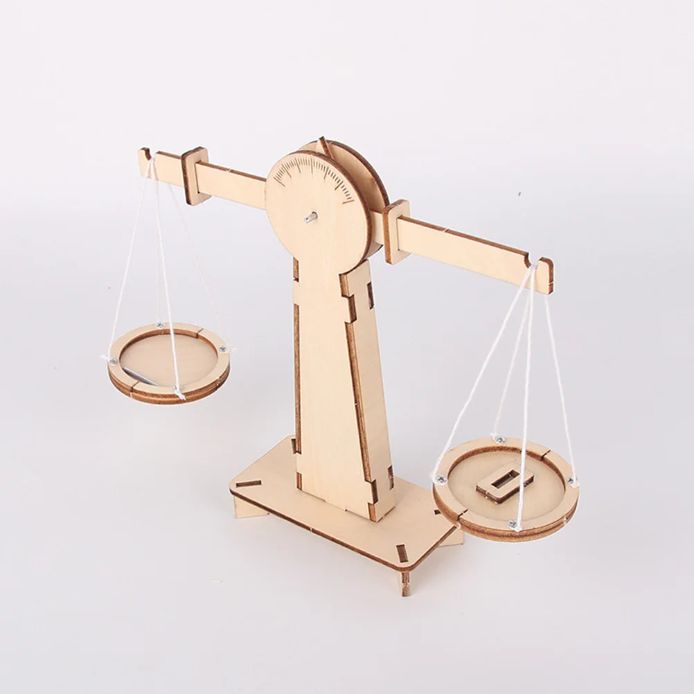 Wooden Balance Scale DIY Educational Assembly Science Experiment Kids Craft Creative Learning Kit Plaything