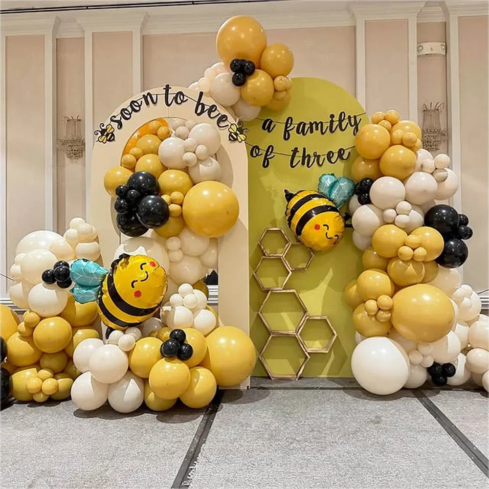 1Set Cartoon Biene Aluminium Folie Ballon Set Daisy Ballons Kreative Thema Geburtstag Party Blume Tier Dekoration Lieferungen