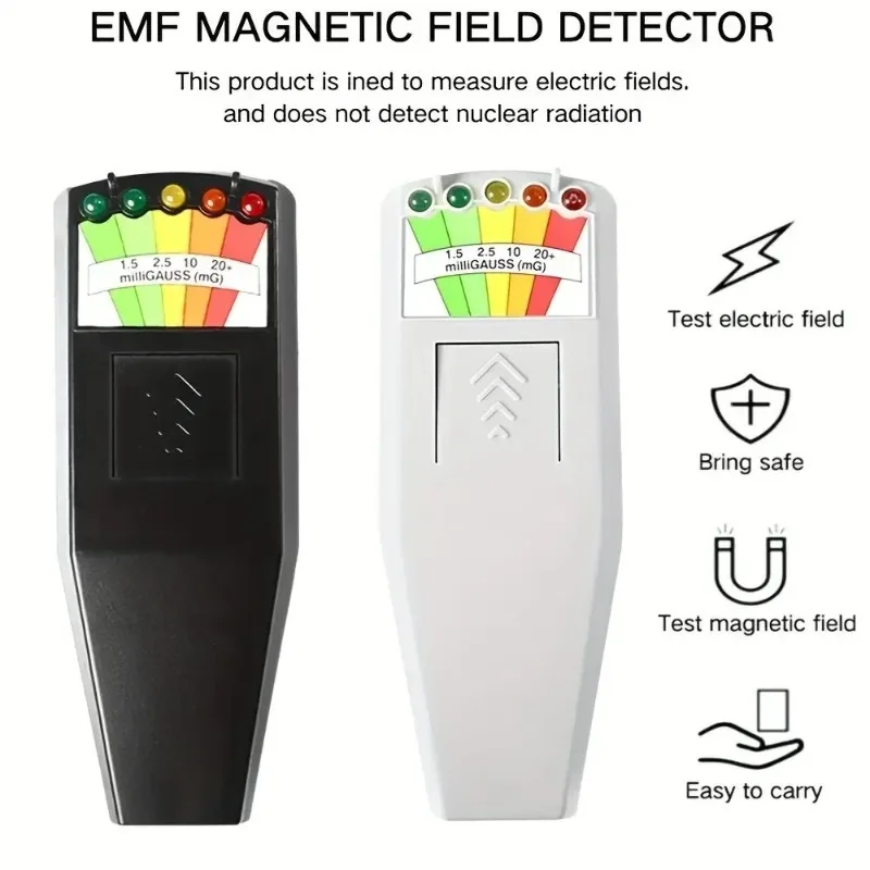 Handheld EMF Radiation Detector Gauss Meter 5 LED Indicators Portable Electromagnetic Field Tester For Abnormal Wave Research