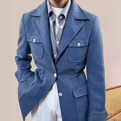 Luxury Italian Coat Fashion Lapel Top Male Trench Coat Jacket For Men Casual Office Jacket Men's Business Versatile Senior