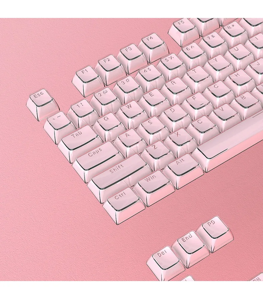 Jelly powder keycap 0EM height small full set of 136 keys PC transparent magnetic axis keyboard