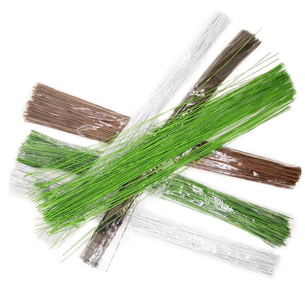 

50PCS/Set #26 Paper Floral Wire 0.45mm/0.0177Inch Diameter 36cm Long Iron Wire Used For DIY Nylon Stocking Flower Branche Making