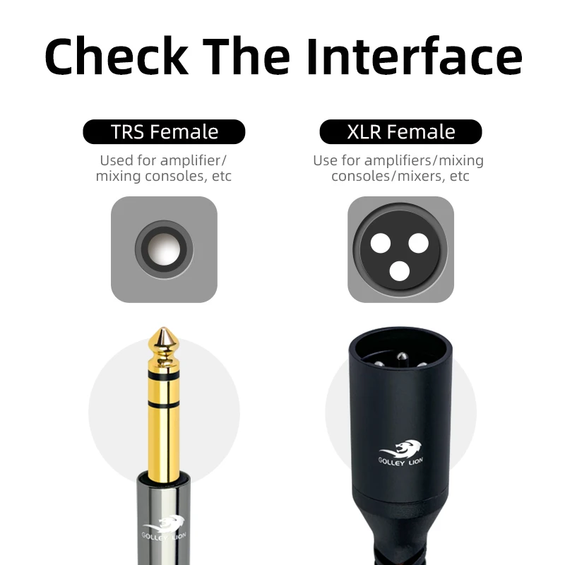 Monoprice XLR Male to 1/4 Inch TRS Male Cable - Gold Plated, High Fidelity Eliminate Noise in the Recording Studio and On Stage