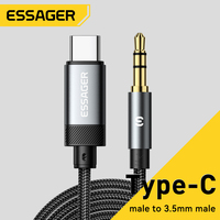 Essager USB Type C Aux Cable Speaker Wire USB A/Lighting To 3.5mm Jack Audio Cable For Phone Car Headphone PC Tablet TV Adapter