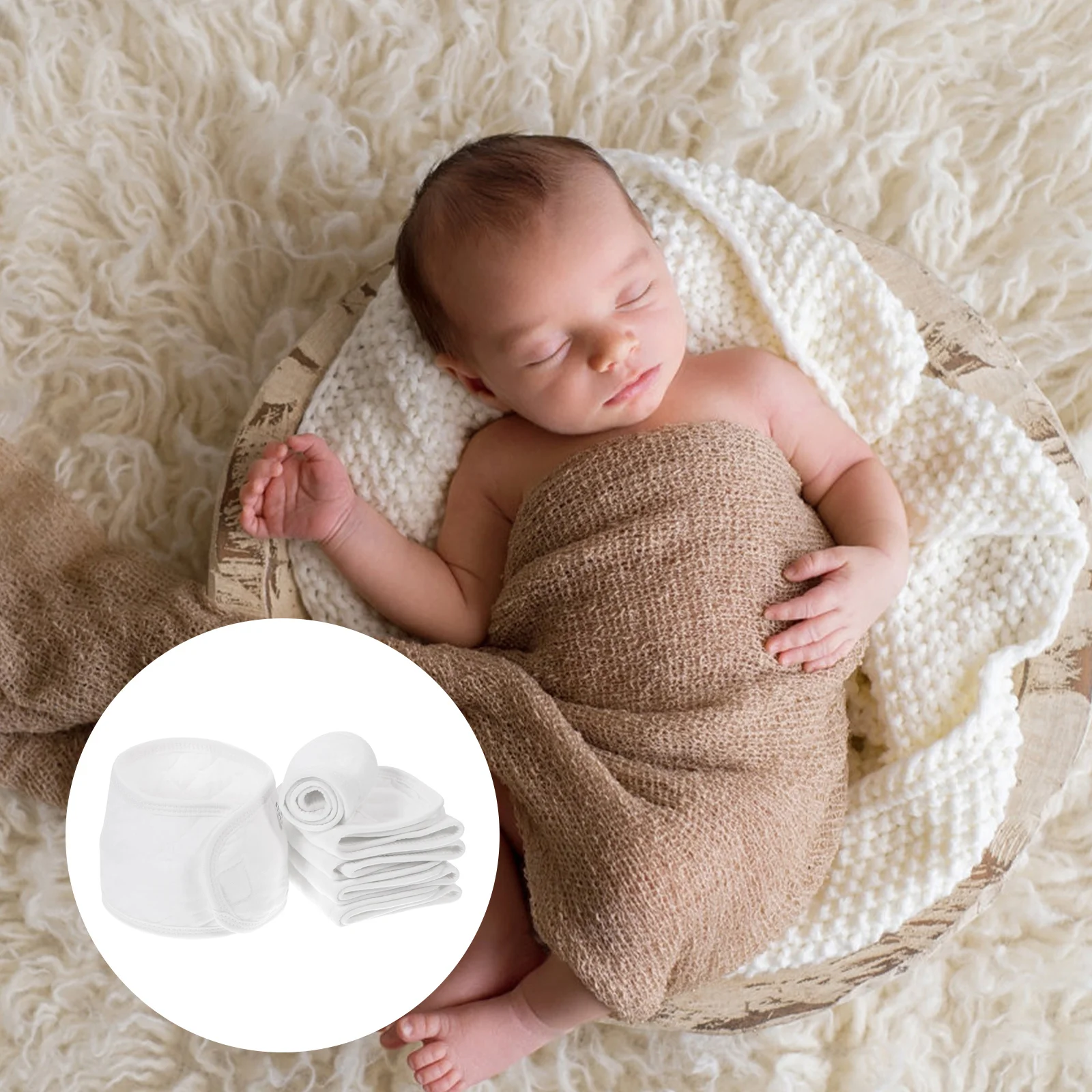 6 قطعة أحزمة السرة الوليد القطن الطفل الأربطة السري حماية البطن للنوم الليلي حفاضات تغيير قابلة لإعادة الاستخدام بطن الرضع #2