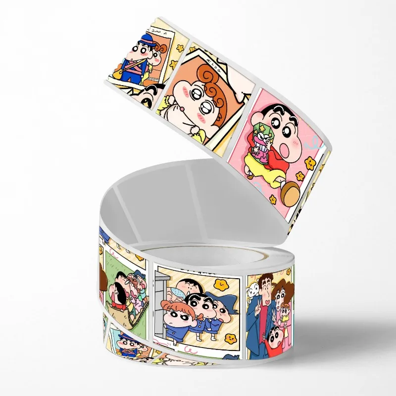 500PCS Cartoon Cute Crayon Shin-chan Roll Stickers Decorate Mobile Phone Case Water Cup Luggage Guitar Stickers Wholesale