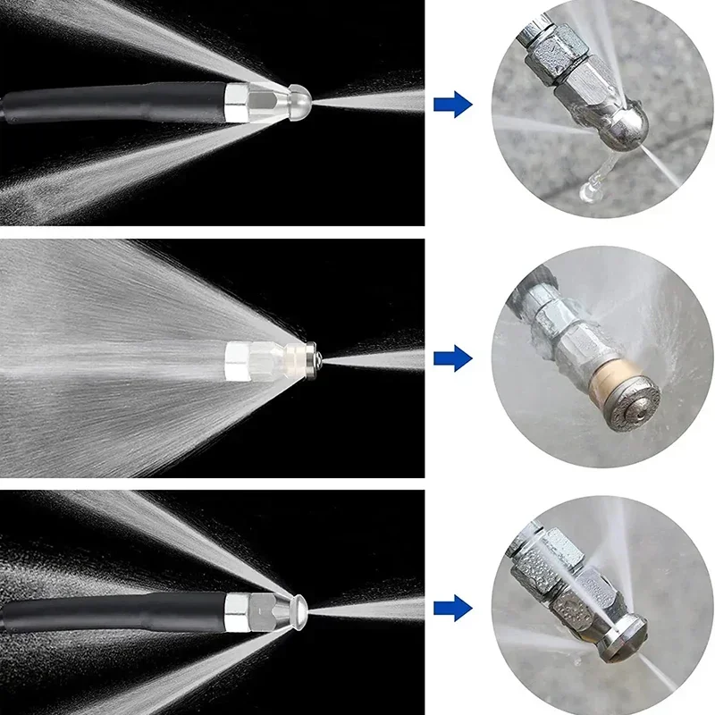 

SAT For Kit de jet d'égout en fil pour nettoyeur haute pression, tuyau de nettoyage de vidange, jet d'égout rotatif pour Karcher
