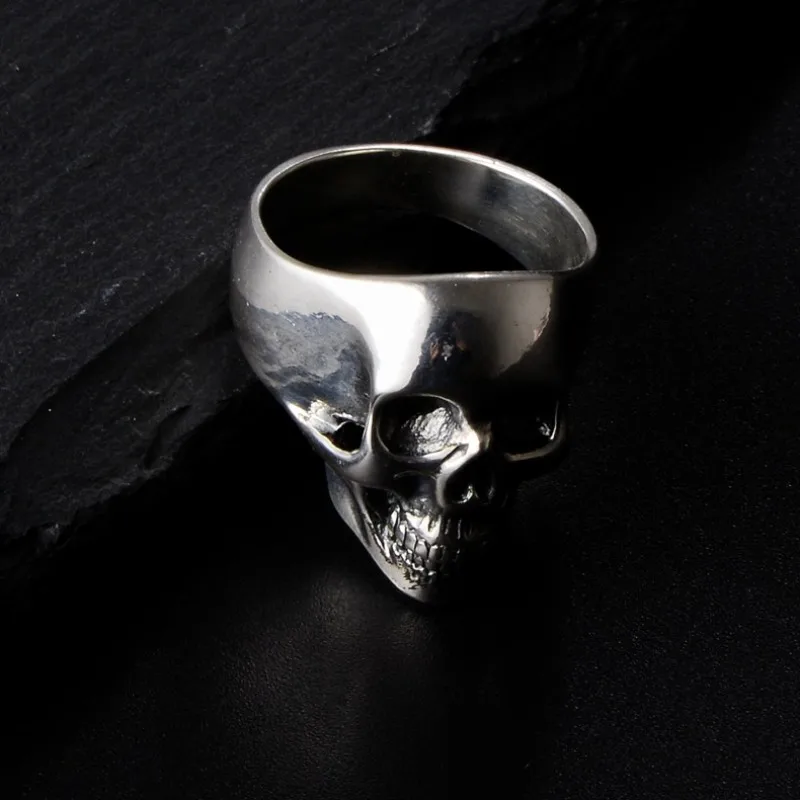 BOCAI S925 Sterling Silver Rings for Men New Fashion Domineering Trend Rock Skull-head Pure Argentum Punk Jewelry