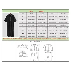 Homens muçulmanos jubba thobe cor sólida botão quimono médio robe saudita musulman camisa gola árabe islâmico kaftan masculino abaya 8 principais vendas roupa masculina de dubai - №7