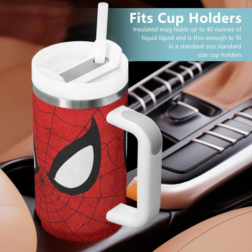 Car Travel Mugs Spider Man Spider Man Stainless Steel 304 Tumbler Water Bottle 40oz/1200ml