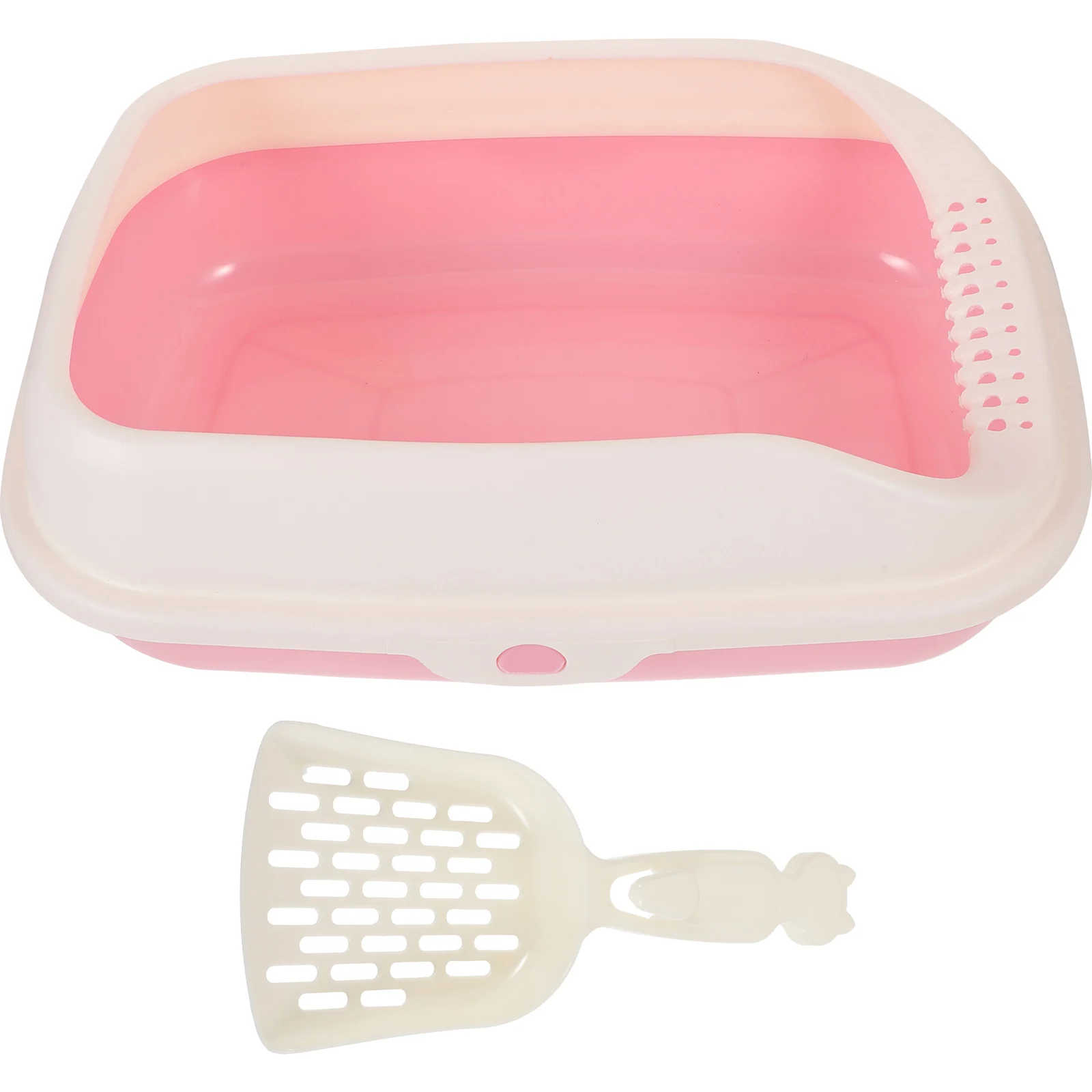 

1 set Cat Litter Box 1 Small Pink 40x28x13cm Kitten Boxes Open Design Portable Travel Litter Box for Cats Pet Supplies