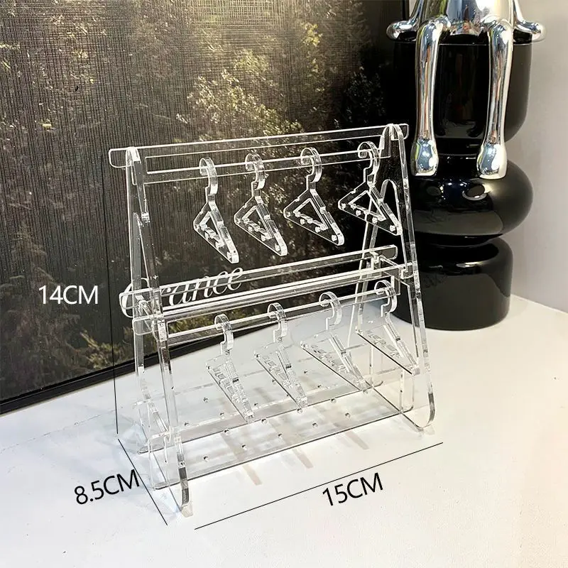 8Pcs Double-layer Jewelry Hangers Clear Acrylic Jewelry Display Earrings Hanging Clothes Stand Showcase Jewelry Organizer Rack