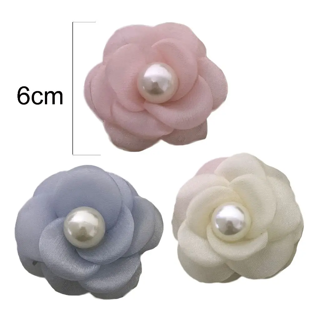 20 Stück Haarnadel 3d Organza künstliche Blume Kamelie Blüten Stoff Patch handgemachte mehr schicht ige Stoff Applikation Kleid Dekoration