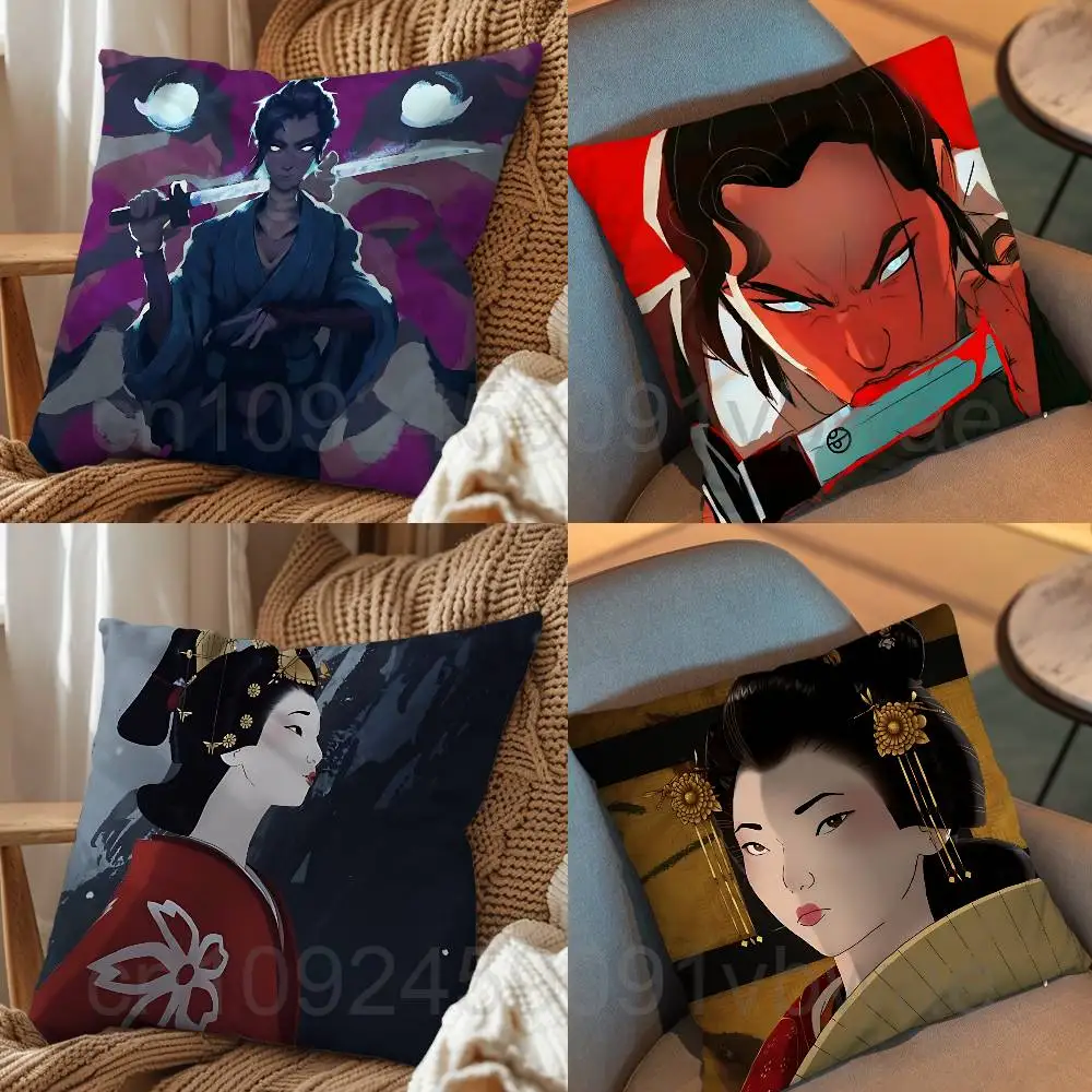

Mizu Akemi Blue Eye Samurai Cushion Cover Suitable For Sofa Car Bedroom Office Cushions Decorative Pillow Case