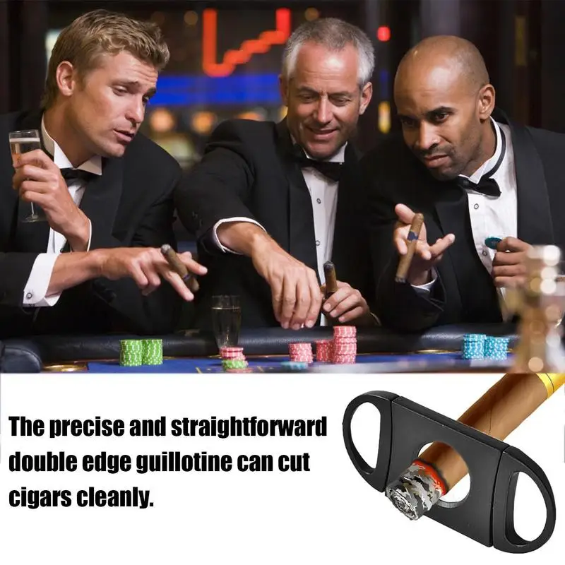 Stainless Steel Cigars Cutter Classic Portable Household Metal Scissors Double Blade Puncher Cutting Knife Cigar Accessory ﻿