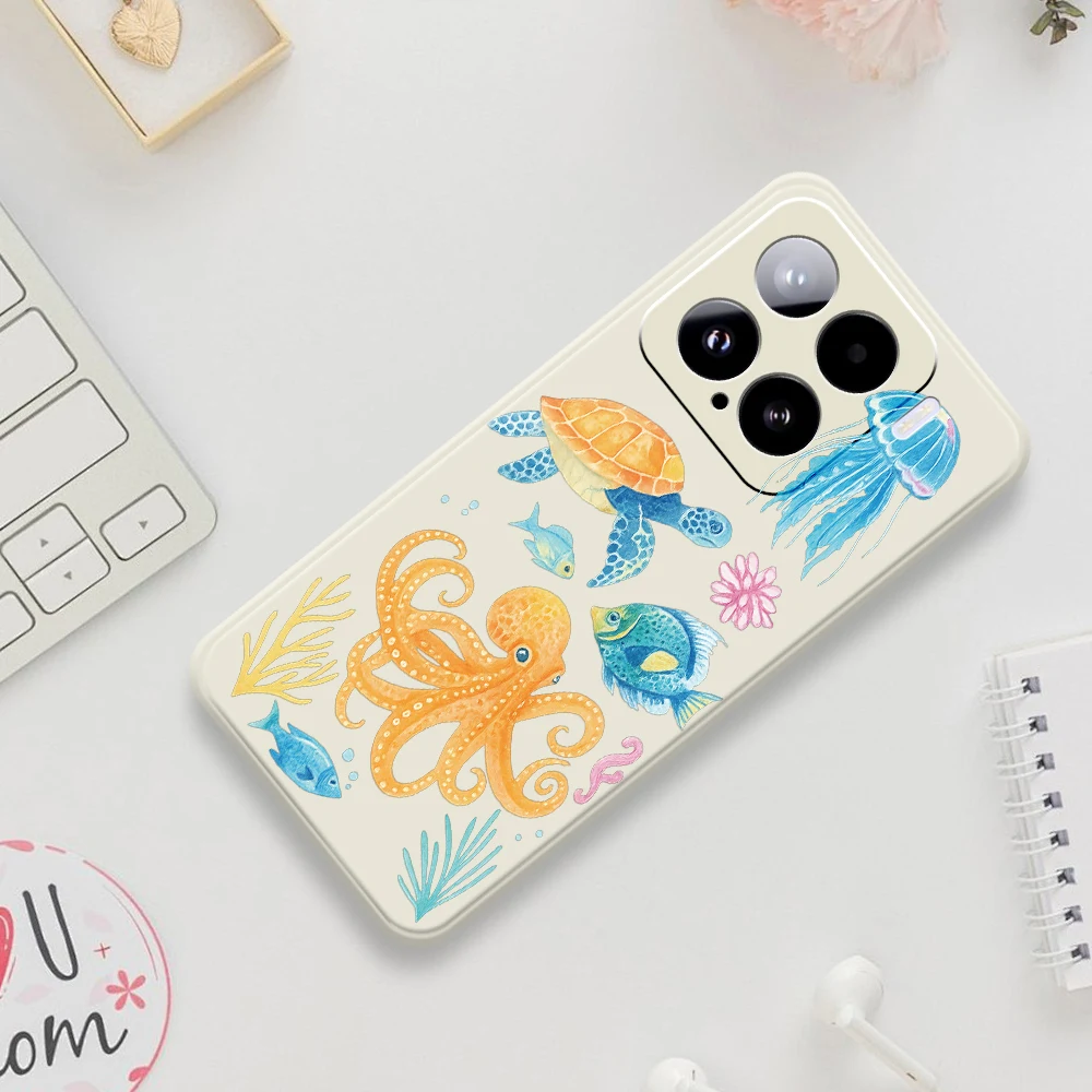 Custodia per telefono modello oceano per Xiaomi 15 15 Ultra Mi 14T 13T 12T 11T Pro Cover in silicone per Xiaomi Mi 15 Ultra Mi 11T Pro Custodie