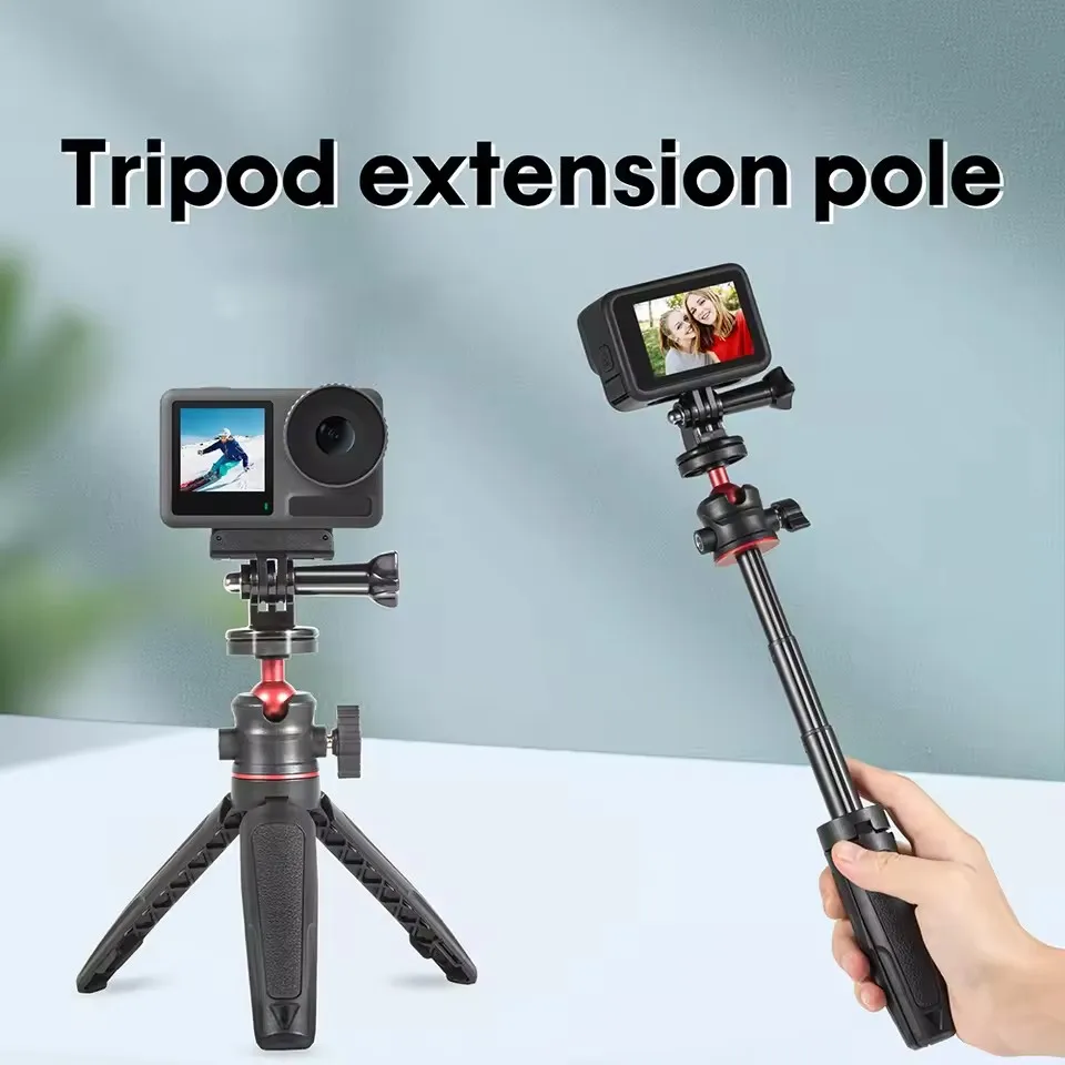 Tripod Handheld Selfie Stick For GoPro 13 insta360 X4 Camera Selfie Stick For DJI Action 5 Pro Pocket 3 Portable Tripod Stand