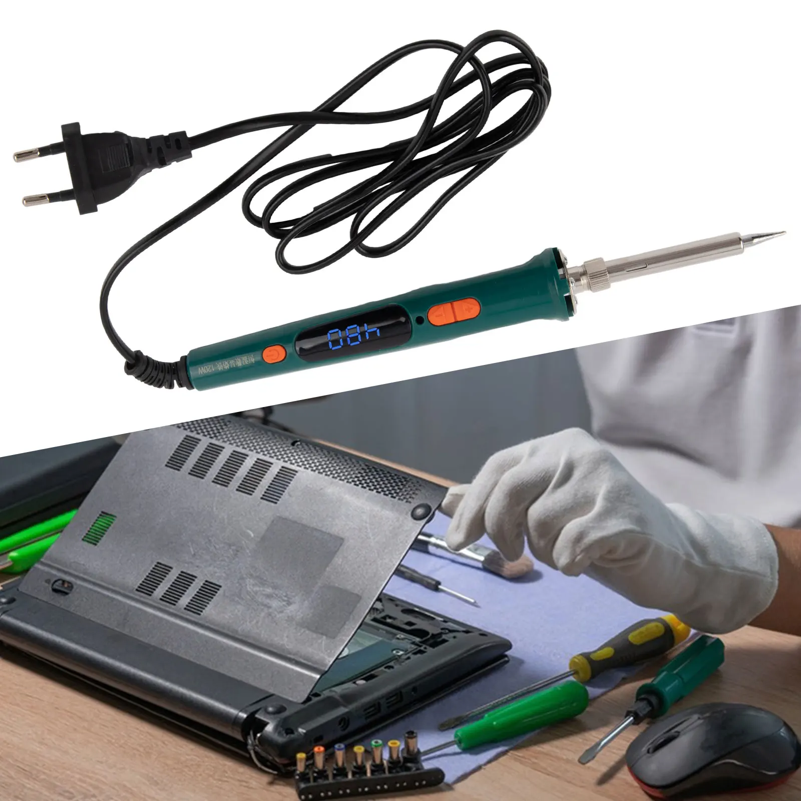 

1 Set Soldering Iron Digita Digital Display Repairing Tools Soldering Pen Welding Constant Temperature Electric LED