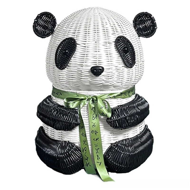 

rattan panda storage basket, imitation rattan storage blue, decorative basket