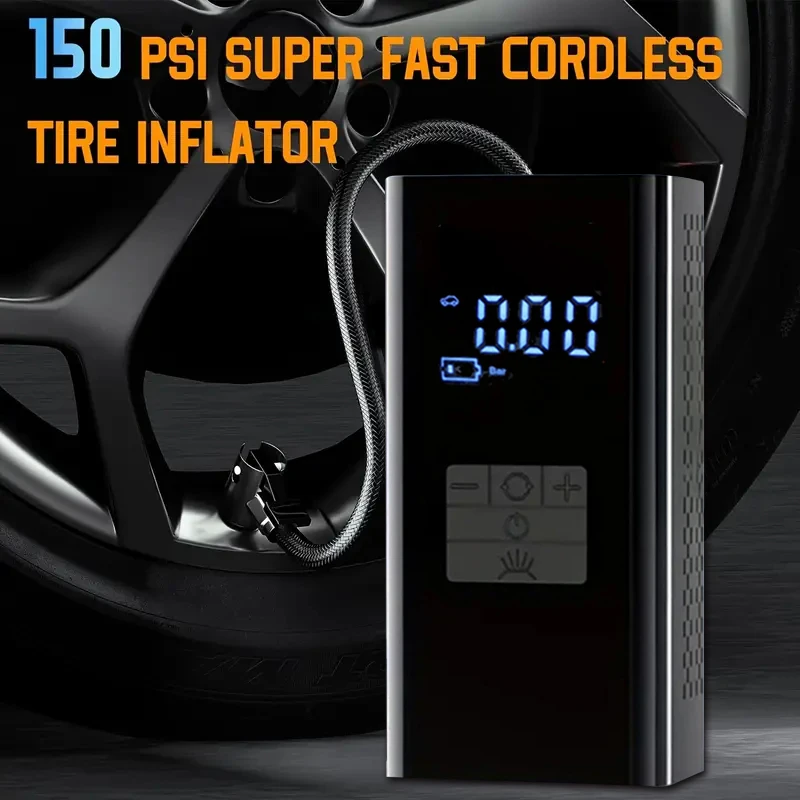 

2-in-1 car trip starter portable external battery 150PSI tire fast electric inflation pump car emergency start power supply