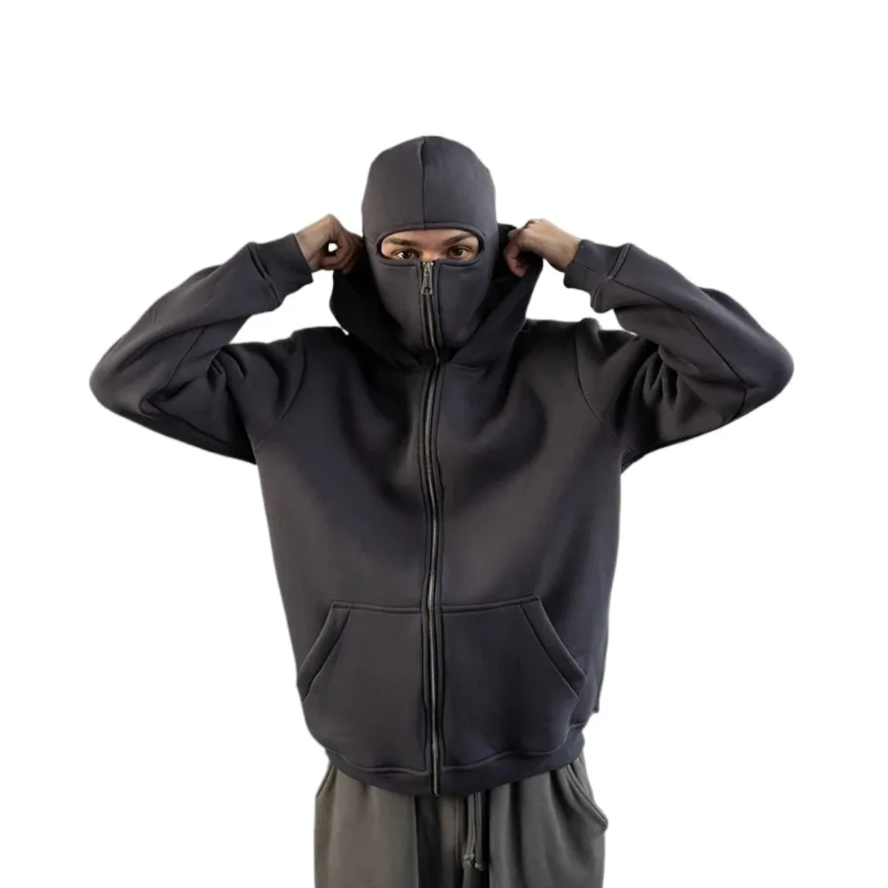 Otoño/Invierno nuevos sombreros dobles para hombres y mujeres cremallera a prueba de viento y cálido pareja Hip Hop deportes Top