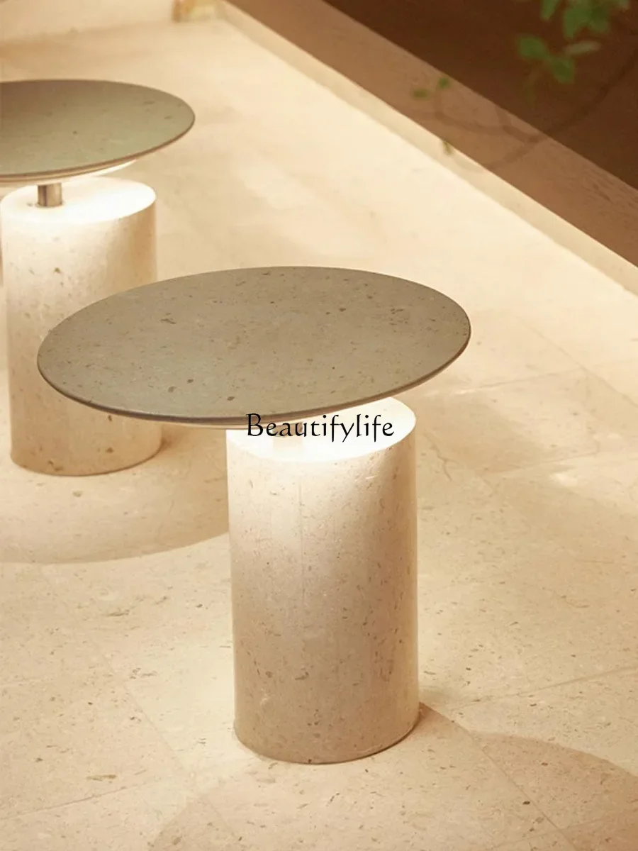 Nordic Creative Art Terrazzo Side Table Round Mini Coffee Table