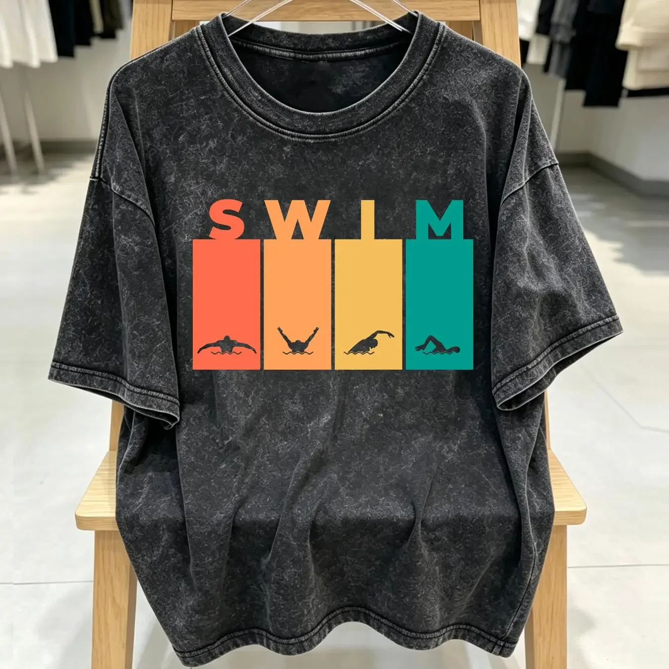 washed T Shirt Cool Swimming For Kids Swimmer Swim Instructor Funny Fans Teacher Training Athletes Birthday Christmas vintage