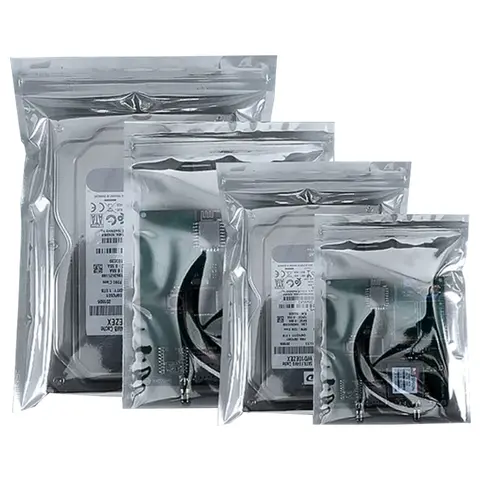 Zip Lock Package Self Seal Pouches 100Pcs Zip Lock Antistatic Bag Self Zipper Seal Resealable Reclosable ESD Anti Static Packaging Pouches for Electronic Package