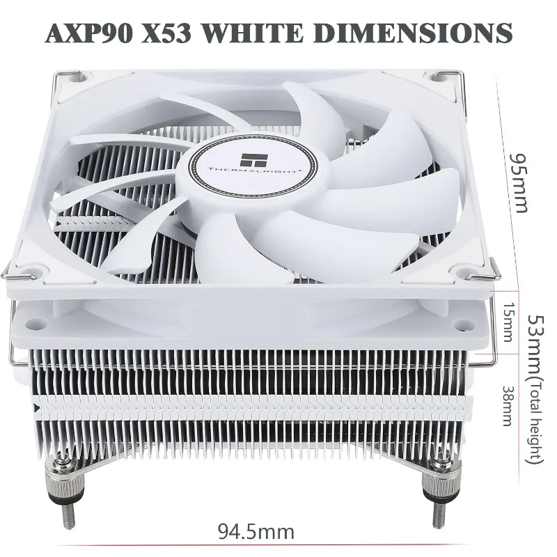 مبرد وحدة المعالجة المركزية Thermalright AXP90-X53 الأبيض TL-9015 PWM CPU Fan AGHP 3.0 ITX مبرد المبرد لـ AMD: AM4/AM5 Intel 115X/1200/17XX