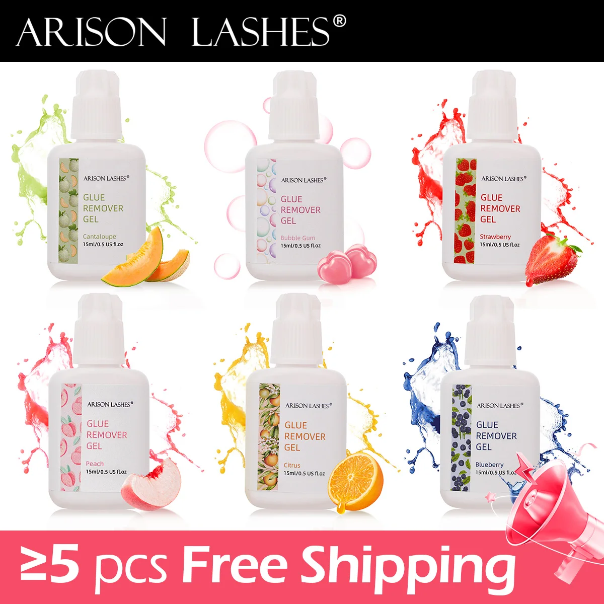 ARISON 15ml Eyelash Extension Gel Remover Decomposition Adhesive Lash Quickly Dissolves Eyelashes Decomposition Fast Clear Glue