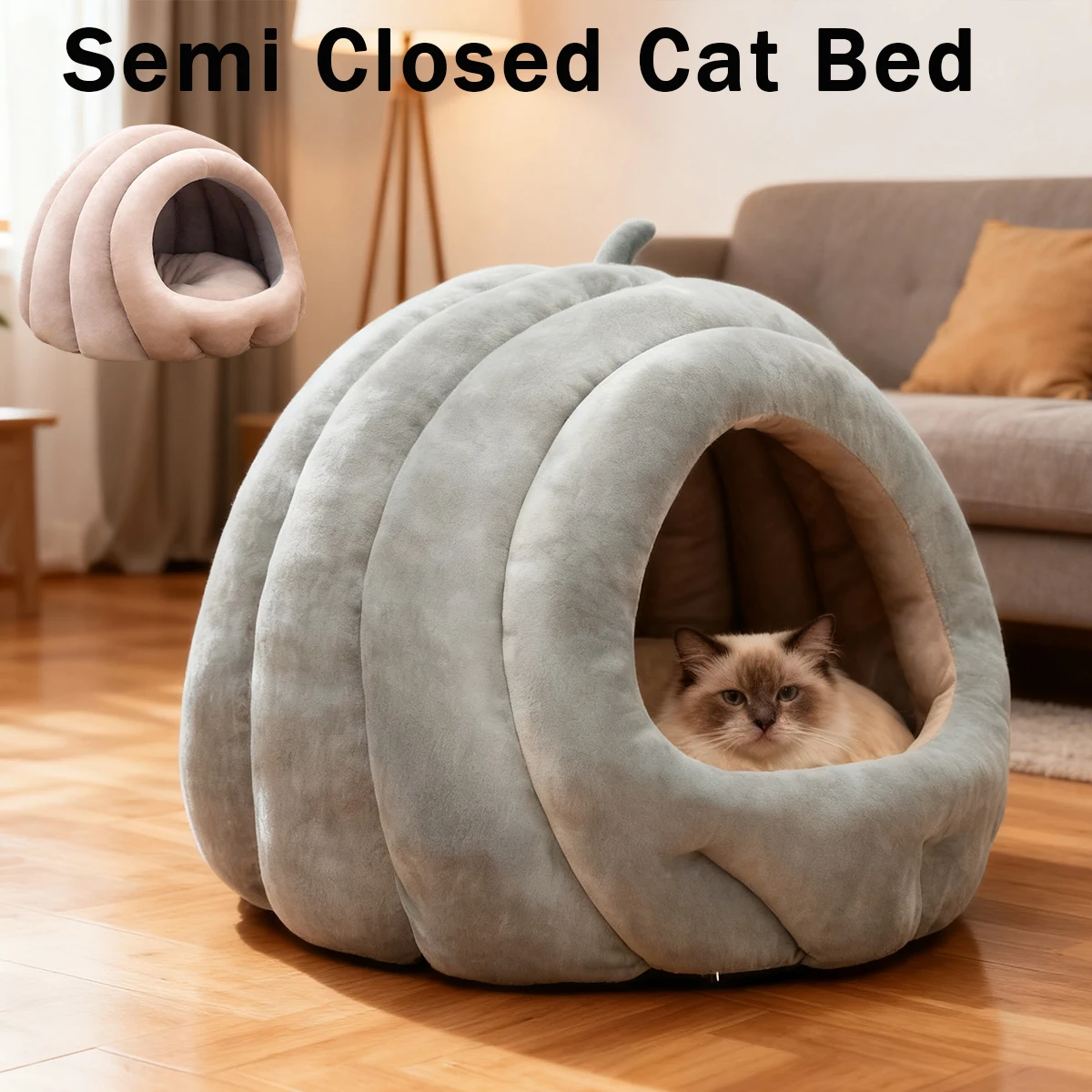 

1PC New Est Semi Enclosed Cat Nest Pet Nest Warm and Thicken Deep Sleep Dog Nest Pet Supplies Closed Cat Bed Cat Tents 반폐쇄 고양이 굴