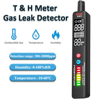 Gas Leak Detector Handheld Temperature & Humidity Tester Natural Gas Audible & Visual Alarm Indicator Combustible Gas Detector