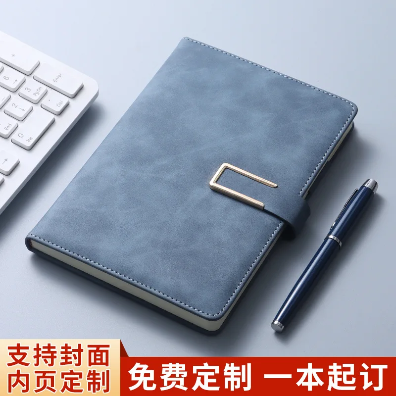 Wenzhou Custom Logo Thickened Notebook Magnetic Buckle Business Meeting A5 Skin Feel Soft Leather Surface Notepad Wholesale