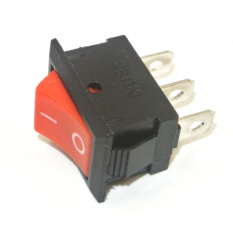 10 Pcs/lot KCD11 2 Pin 3pin 10x15mm Mini Push Button Switch SPST 3A 250V AC Snap-in On/Off Boat Rocker Switch 1Black Red White